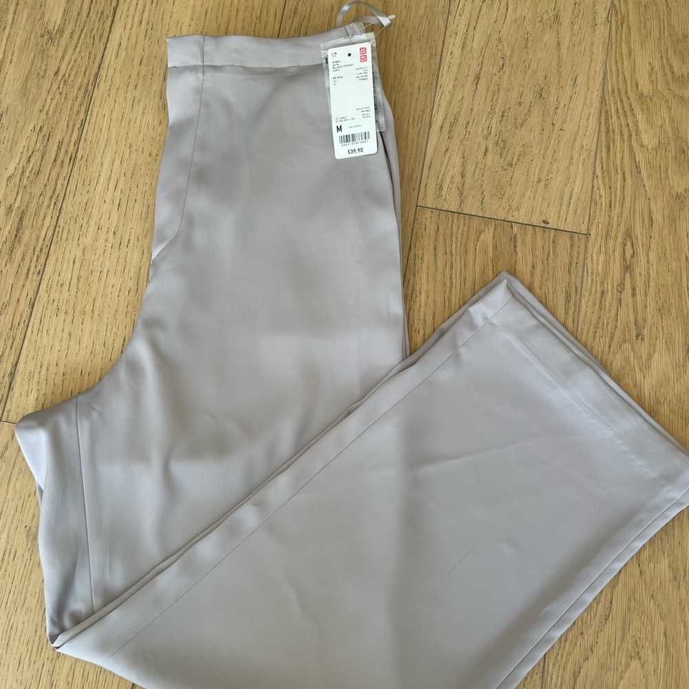 Satin wide leg trouser